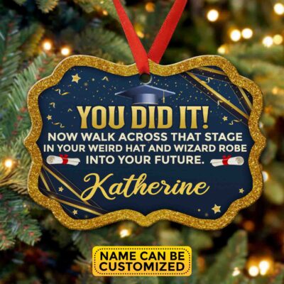 You Did It Weird Hat and Robe Personalized Name Graduation 2023 Ornament Keepsake - Class of 2023 Gift