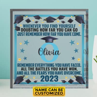 Personalized Name Graduation Quote Acrylic Plaque Keepsake - Whenever You Find Yourself Class of 2023 Gift