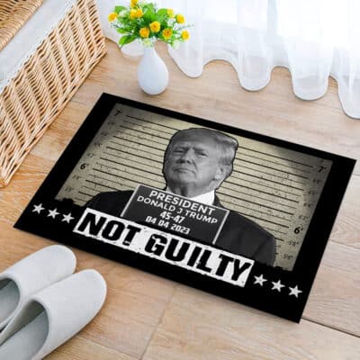 Alternative view of Trump Not Guilty Doormat, Trump Supporters Gifts, House Doormat - Outdoor Indoor Doormat