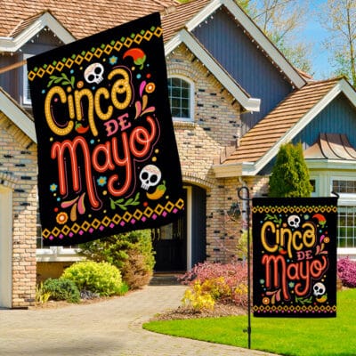 Alternative view of Cinco De Mayo Mexican Fiesta 5 De Mayo Flag - Garden Flag - Wall Flag