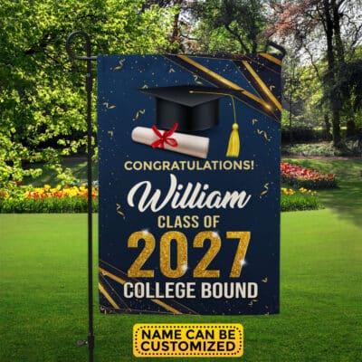 Personalized Graduation 2027 Yard Flag - Custom College Class of 2027 Grad Flag - Custom Graduation Flag