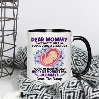 Dear Mommy I Can't Wait To Meet You Coffee Mug - 1st Mothers Day Mug Cups