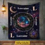 Personalized Aquarius Star Map Flannel Constellations Blanket Warm & Soft - 12 Horoscope Astrology Throw Blankets