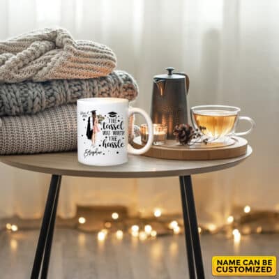 Alternative view of Personalized The Tassel Was Worth The Hassle Ceramic Coffee Mug - Custom Class Of 2023 2024 Graduation Mug