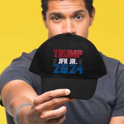 Alternative view of Trump JFK Jr. Twill Cap - Snapback Hat - Trump 2024 Supporter Trucker Hat
