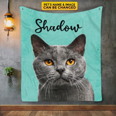 Personalized Pet Drawing Blanket - Custom Pet Dog Cat Draw Art Funny Blanket