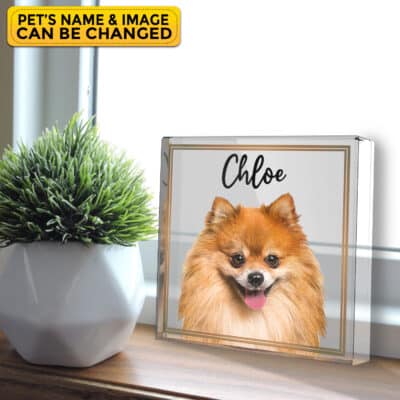 Alternative view of Personalized Pet Dog Cat Drawing Acrylic Plaque - Custom Pet Draw Art Funny Acrylic Plaque