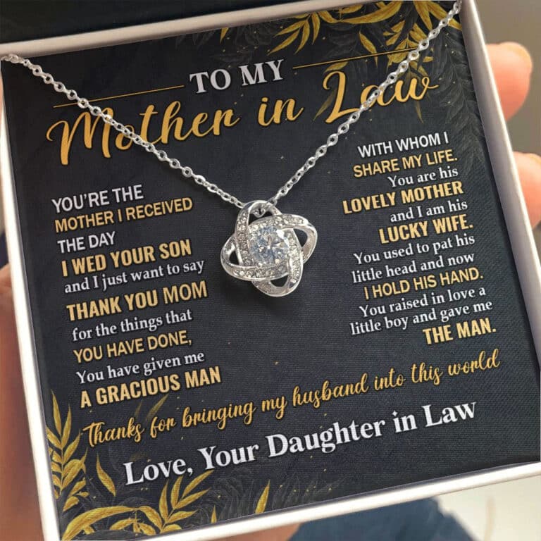 To My Mother In Law Lovely Mother Lucky Wife Pendant Necklace Love Knot  Custom Name Necklace custom-name-necklace-stainless-steel