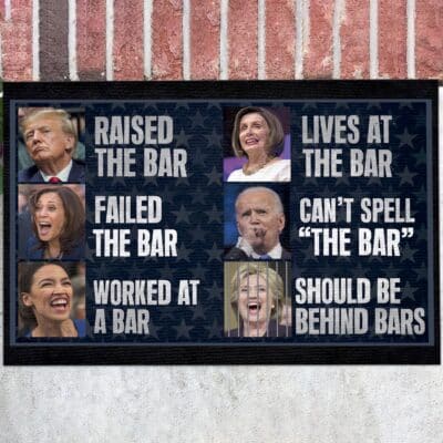 Trump Raised The Bar Harris Failed The Bar Funny Political House Doormat - Outdoor Indoor Doormat