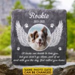 Personalized Photo It Broke Our Hearts To Lose You Memorial Garden Stone Plaque Decor - Memorial Gifts for Pet Dog Cat