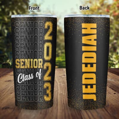 Personalized Class of 2023 Senior High School Graduate Graduation Party Costume Insulated Tumbler Cup with Lid