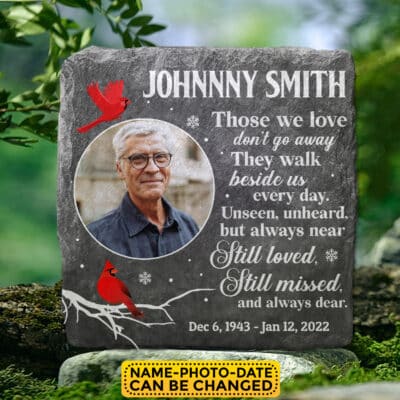 Alternative view of Those We Love Don't Go Away Personalized Memorial Garden Stone Plaque Decor - Memorial Gifts for Loss of Family