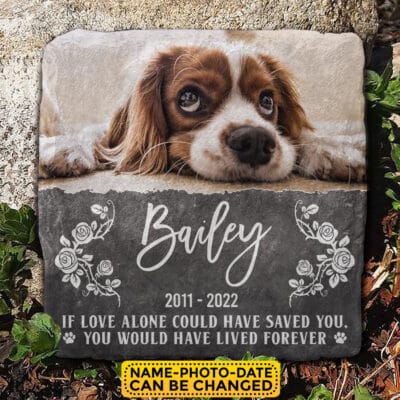 Alternative view of Personalized Photo Pet You Would Have Lived Forever Memorial Garden Stone Plaque Decor -  Memorial Pet Dog Cat Gifts