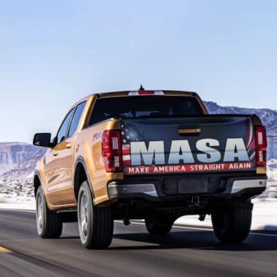 Alternative view of MASA Make America Straight Again Truck Tailgate Decal Sticker Wrap - Political 2024 Vinyl Graphic Decal Bumper Sticker