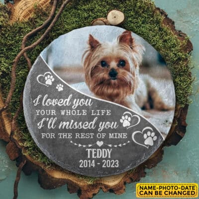 Alternative view of Personalized Photo I Loved You Your Whole Life Memorial Garden Stone Plaque Decor - Memorial Gifts for Pet Dog Cat