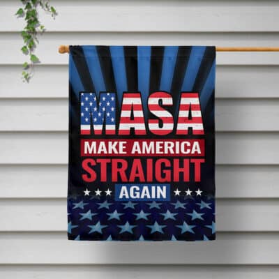 Alternative view of MASA Make America Straight Again Flag Garden Flag - Political 2024 House Flag Wall Flag