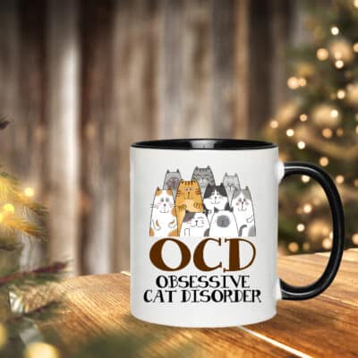 Alternative view of OCD Obsessive Cat Disorder Mug Cups Cat Lover Coffee Mug