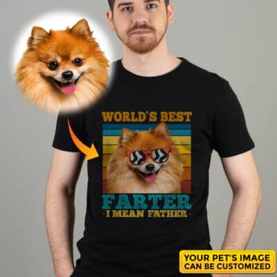Personalized Dog Cat Drawing World's Best Farter I Mean Father Vintage Retro Best Dad Ever T-Shirt - Sweatshirt - Hoodie