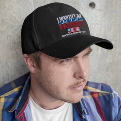 Alternative view of I Identify As An American Patriot And This Is My Pride Flag Snapback Hat Twill Cap