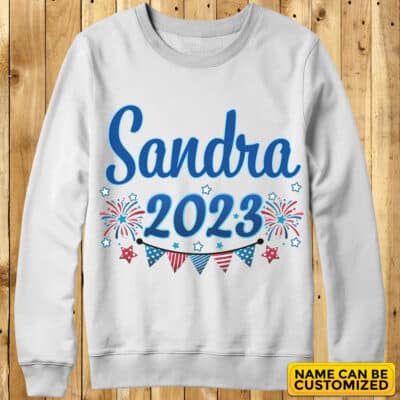 Alternative view of Personalized Name Firework 4th of July T-Shirt - Sweatshirt - Hoodie