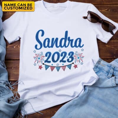Personalized Name Firework 4th of July T-Shirt - Sweatshirt - Hoodie