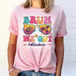 Bruh We Out Teachers End Of School Year Teacher Summer Bleached Shirt