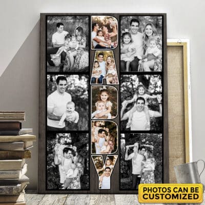 Personalized Photo Canvas for Daddy - Custom Gift for Dad - Father's Day Gift Wall Art - Daddy Photo Canvas Poster