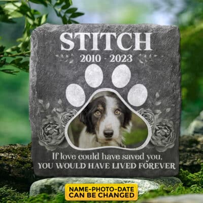 Personalized If Love Could Have Saved You, You Would Have Lived Forever Memorial Pet Garden Stone Plaque Decor