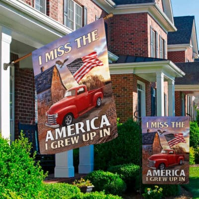 Alternative view of I Miss The America I Grew Up In US Yard Flag House Flag - Grew Up In America Flag
