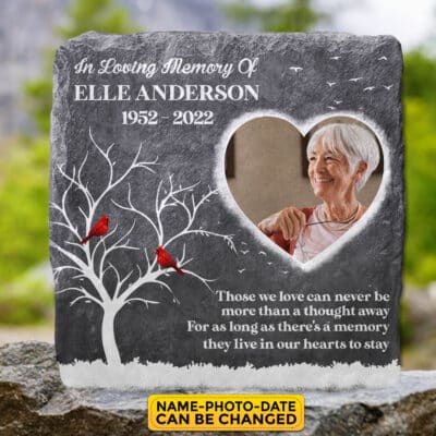 Personalized Missing Those We Love Can Never Be More Than A Thought Away Memorial Garden Stone Plaque - Memorial Gifts for Loss of