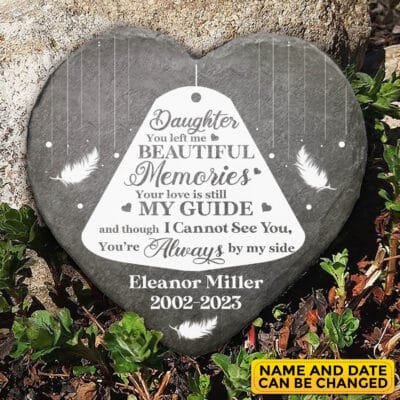 Alternative view of Personalized Daughter You Left Me Beautiful Memories Memorial Stone Plaque - Memorial Gifts for Loss of Loved One
