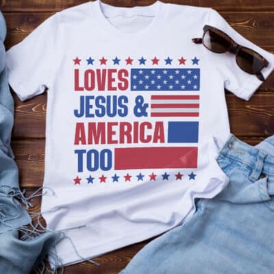Loves Jesus And America Too 4th of July Christian Lover T-Shirt - Sweatshirt