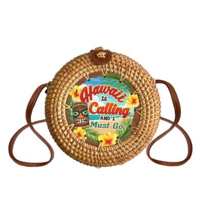 Round Rattan Bag