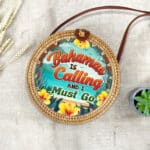 Bahamas Is Calling and I Must Go Rattan Bag For Women - Boho Summer Bag - Woven Shoulder Bag