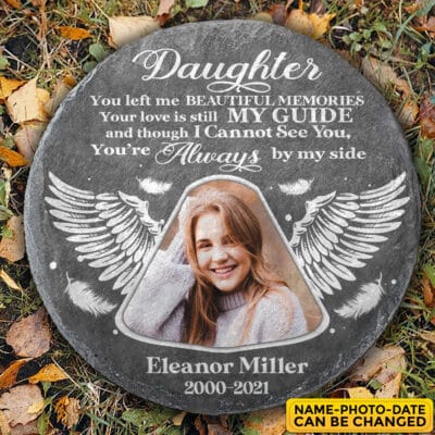 Alternative view of Personalized Photo Daughter You Left Me Beautiful Memories Memorial Stone Plaque - Memorial Gifts for Loss of Loved One
