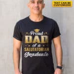 Proud Dad of Valedictorian Salutatorian Custom Text Class 2023 Graduate T-Shirt