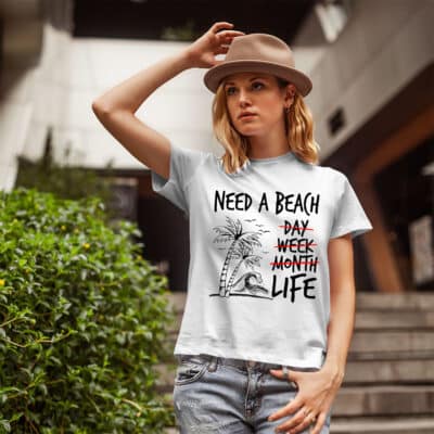 Alternative view of Need A Beach All Life Funny Day Week Month T-Shirt