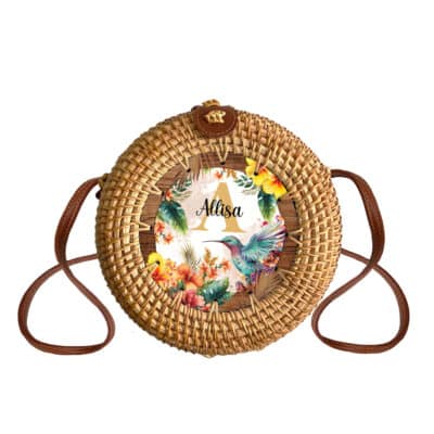 Round Rattan Bag