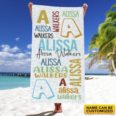 Personalized Random Name Summer Beach Towel - Beach Towel with Name