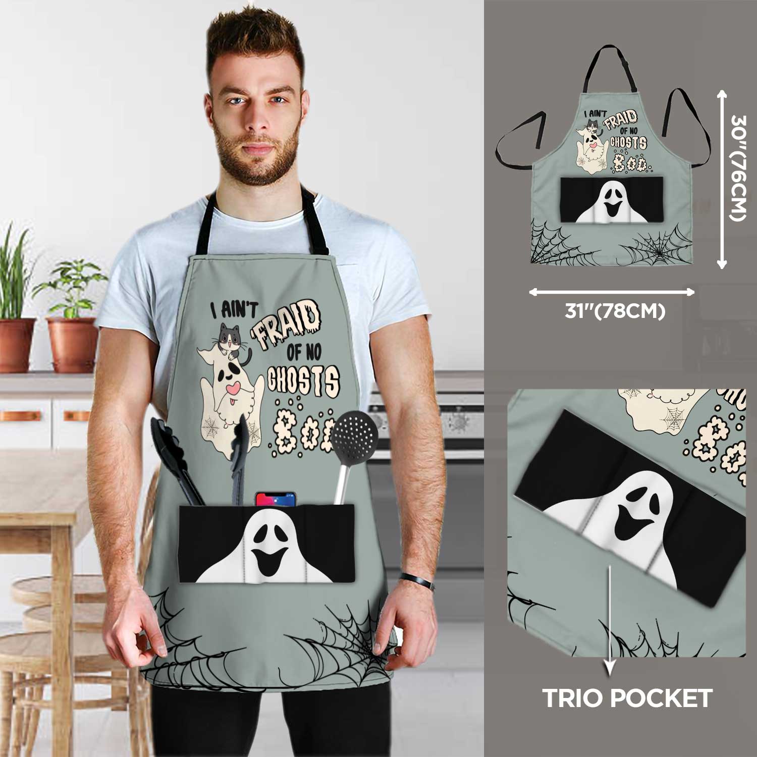 3VT. Afraid Of No Ghosts apron mk2