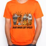 Dead Inside But Spiced Halloween Funny Coffee Cup Skull T-Shirt