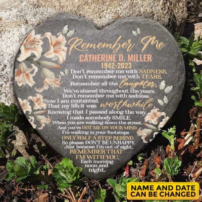 Alternative view of Personalized Memorial Remember Me Memorial Garden Stone Plaque - Memorial Gifts for Loss of Loved One