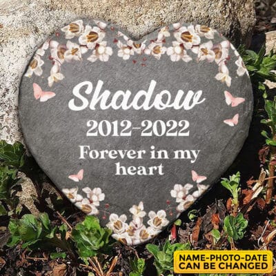 Personalized Name Memorial Forever In My Heart Memorial Garden Stone Plaque - Memorial Gifts for Loss of Loved One