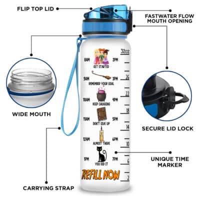 Alternative view of Personalized It's Just A Bunch Of Hocus Pocus Funny Halloween Motivational Fitness Sports Water Tracker Bottle
