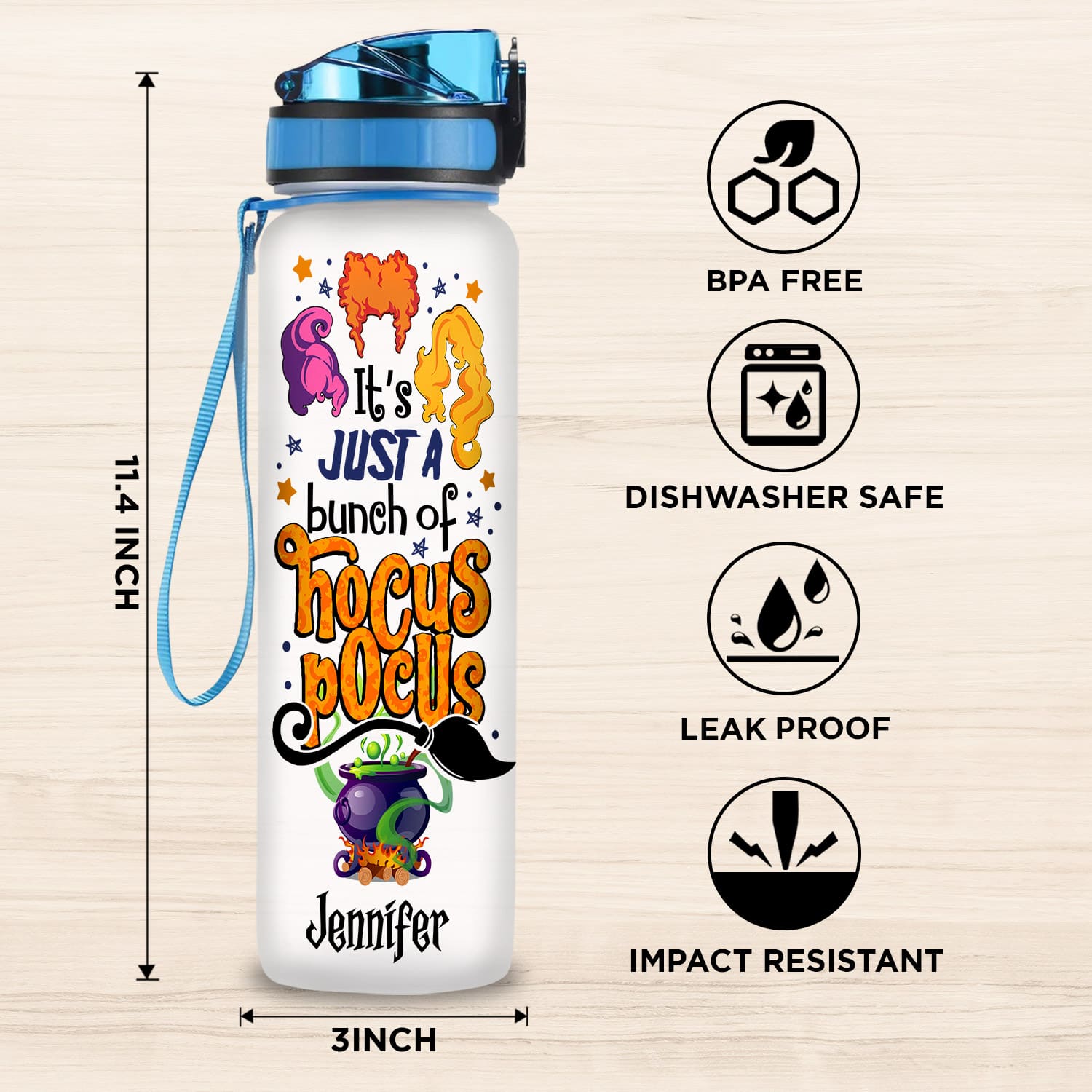 32OZ Tracker Water Bottle Mockup KeyFeature 2
