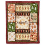 Personalized Christmas Monogram Name Blanket and Throws - Custom Name Christmas Gifts Blanket Sofa