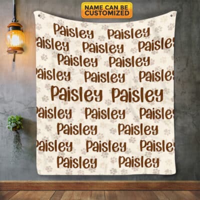 Personalized Pet Name Blanket - Custom Name and Background Blanket for Pet