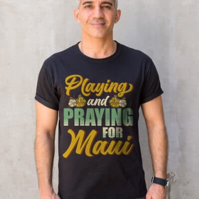 Alternative view of Playing and Pray for Maui Strong T-Shirt - Maui Hawaii Strong Shirt