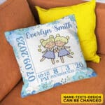 Personalized Zodiac Baby Pillow - Baby Pillow for Girls Boys with Name - Custom Gift for Baby - Horoscopes Pillow for Baby