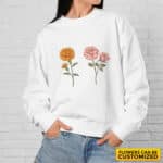 Custom Birth Month Sweatshirt Birth Flower Sweater - Personalized Flower Birthday Gifts